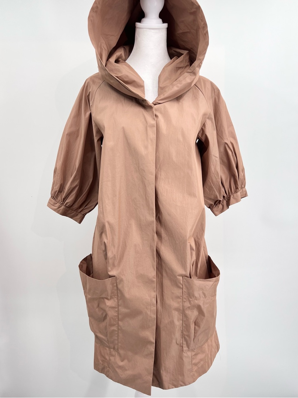 Vanessa Bruno trench short puffy sleeves beige Tan S